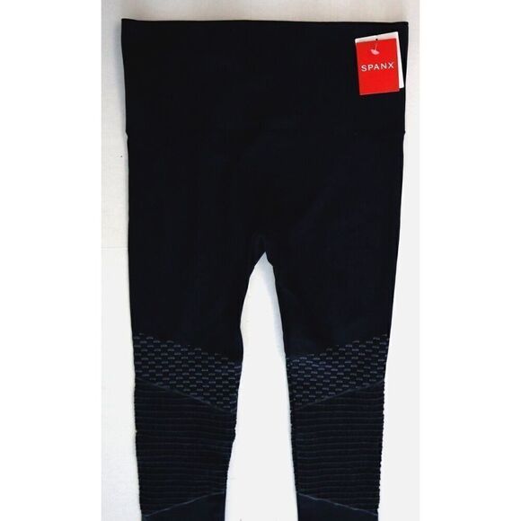 Spanx 50200R Women Sz M Indigo Sky Blue Seamless Moto Tummy Control Leggings - Picture 5 of 9